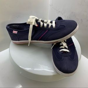 Keds women’s sneakers navy with hot pink details size 7.5